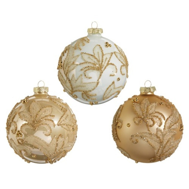4" Embellished Ball Ornament – Assorted (Sold Individually)
