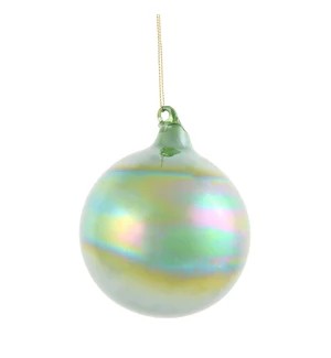 100Mm Pearl Glass Ball Evergreen (Single)