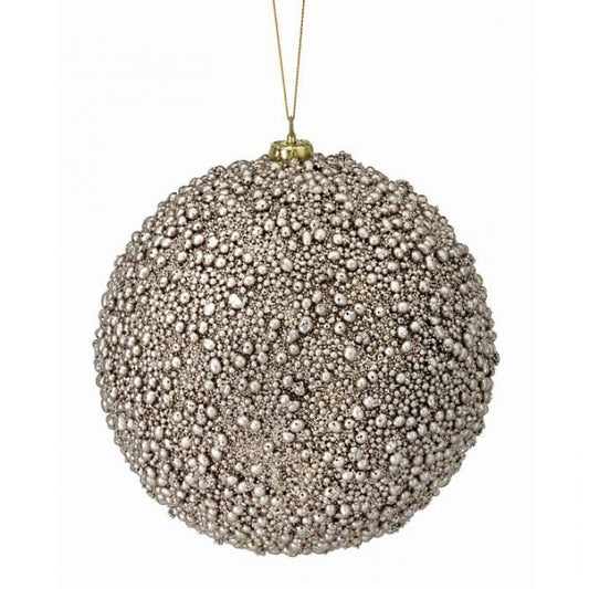 6" Glitter Metallic Mini  Bead Ball Ornament Champ