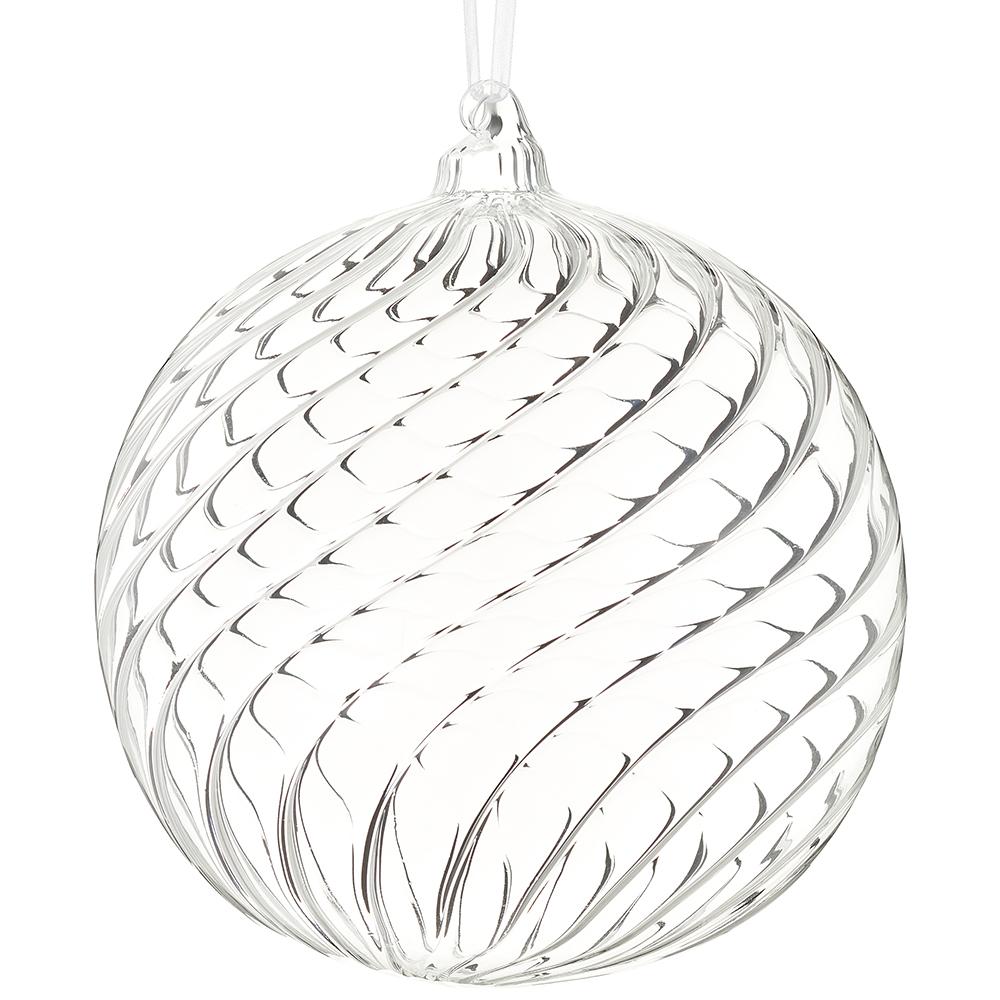 6" Glass Ball Ornament Clear