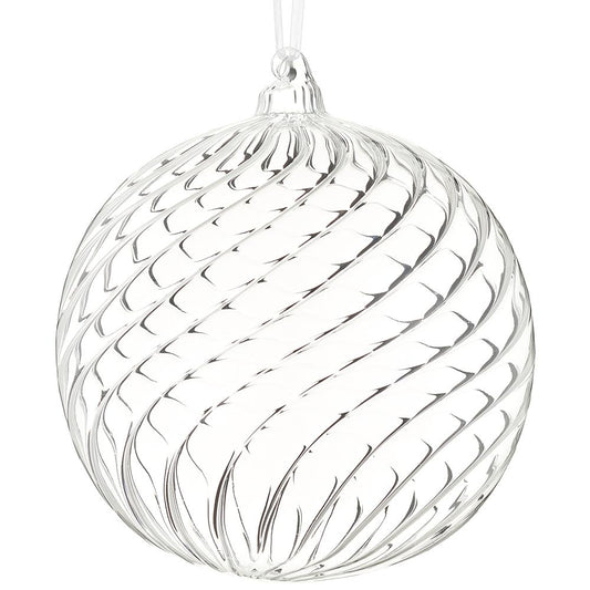 6" Glass Ball Ornament Clear