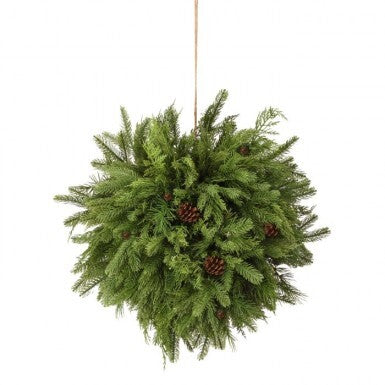 24" Natural Touch Mix Evergreen Kissing Ball