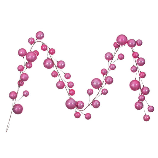 10' Pink Pearl Branch Ball Garland