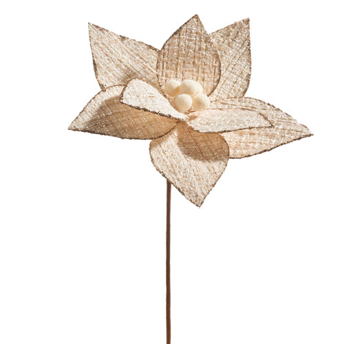 15" Tweed Poinsettia Stem