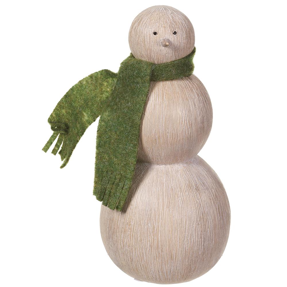 6.5 Snowman with Scarf Beige/ Green
