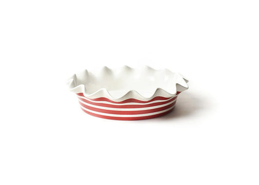 Stripe Ruffle 9 Pie Dish Red