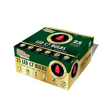 LED C7 SMD Bulb Box 25 - Red, faceted