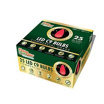 LED C9 SMD Bulb Box 25 - Red, faceted