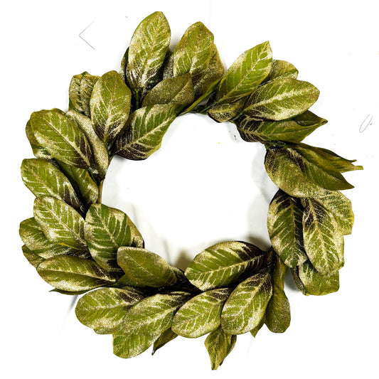 26" Magnolia Leaf Wreath GR/GO