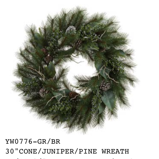 30Cone/Juniper/Pine Wreath