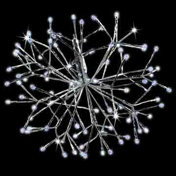 128L 20" 3D Shimmering Sphere Silver Tape