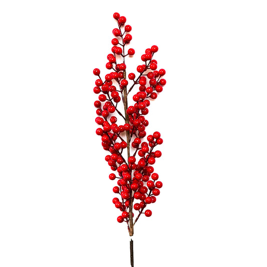 35" Orchard Berry Stalk – Red
