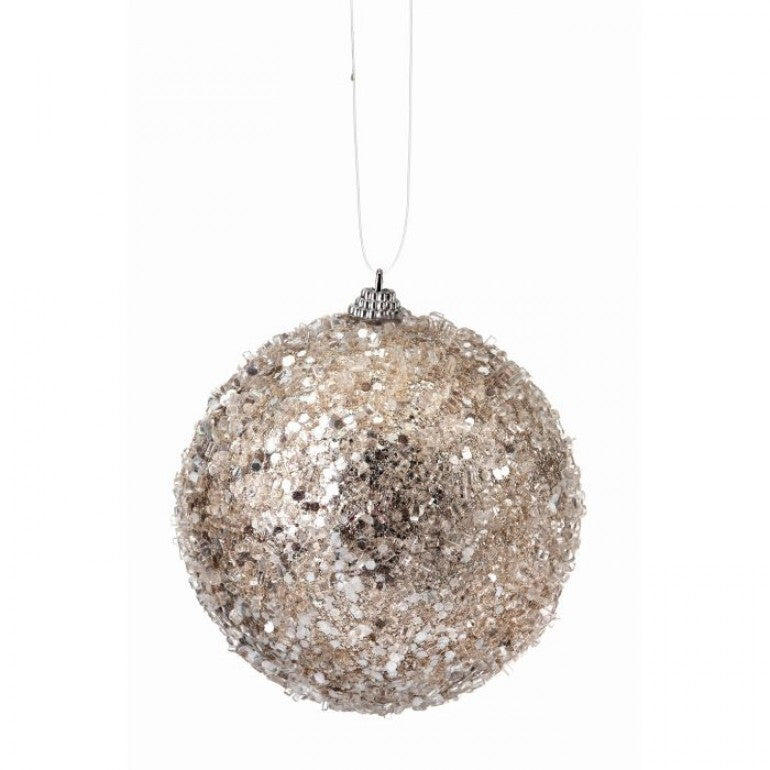 4.5" Gltr Sequin Iced Ball Ornament