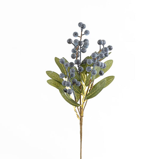 Winter Berry Stem Green/ Dark Blue 16"