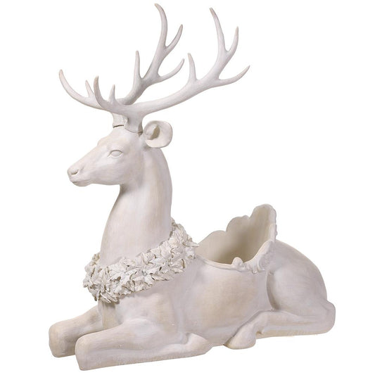 45.5" Reindeer Planter Beige