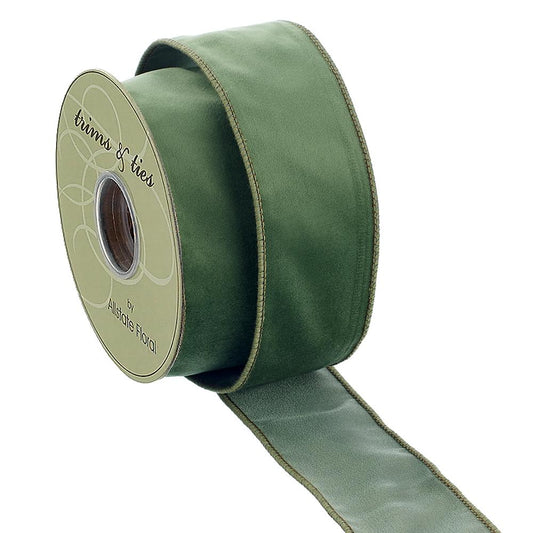 2.5" X 10yds Velvet Ribbon Jade