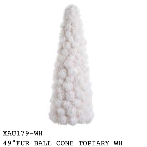 49" Fur Ball Cone Topiary WH