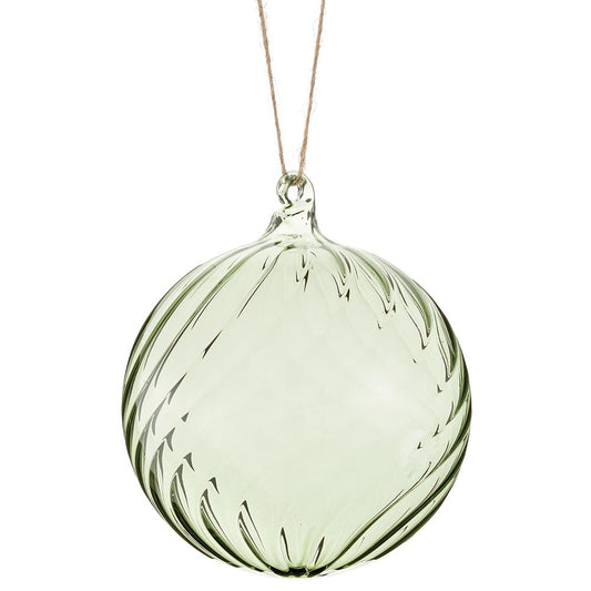 4" Glass Ball Orn Green Tint