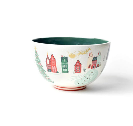 Christmas in the Village Town Square 9 Footed Bowl