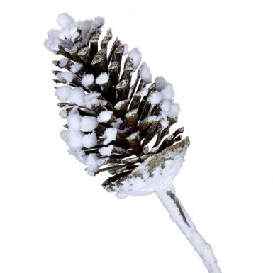 15" Snowy Pinecone Pick