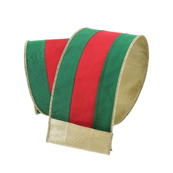 4" X 10Yd Chic Stripe Green Red