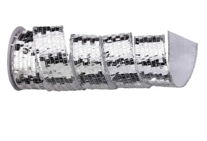 2.5" X 10yds Mirror Sequin Ribbon – Silver