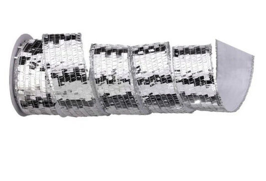 2.5" X 10yds Mirror Sequin Ribbon – Silver