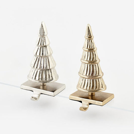 10" Metal Tree Stocking Holder / Gold or Silver (Sold Individually)