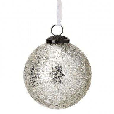 4" Hammered Glass Ball Ornament