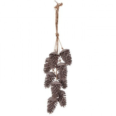 30" Winter Chalet Pinecone Drop W/Jute X9