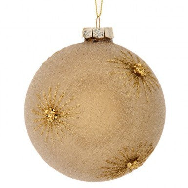 4" Glass Beaded Starburst Ball Ornament