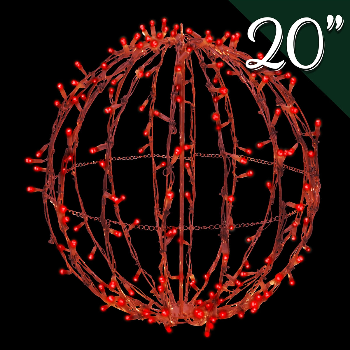 20" Foldable Brown Sphere - Red