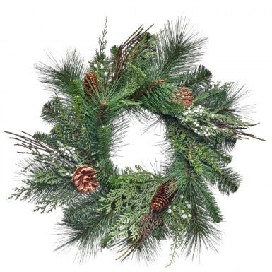 12" Wreath Juniper Berry/Pine/Cones