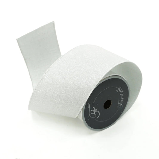 4" x 10yds Sugarplum Ribbon – White