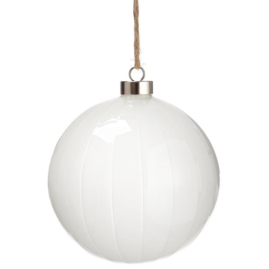 4.75" Glass Ball Ornament White