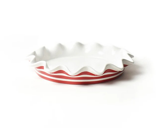 Stripe Ruffle 8 Pie Dish Red