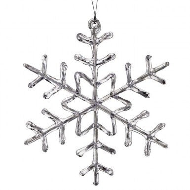 9" Clear Snowflake Ornament