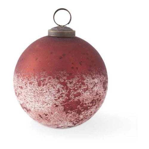 3" Orange & White Speckled Glass Ornament