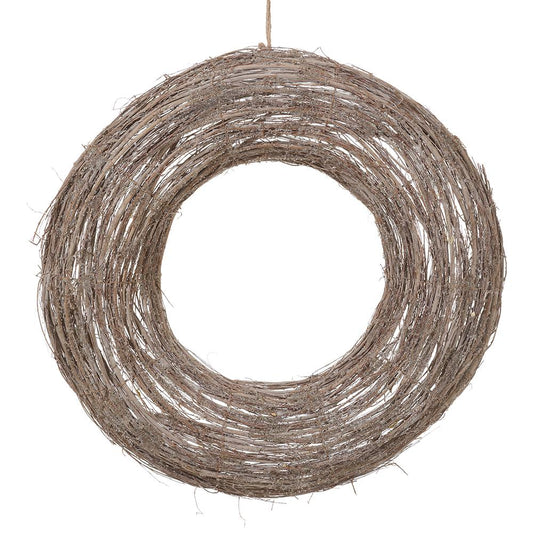 23.5" Iced Twig Wreath Whitewashed