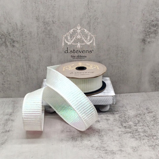1.5" x 10yds Pleated Lame Ribbon – Iridescent