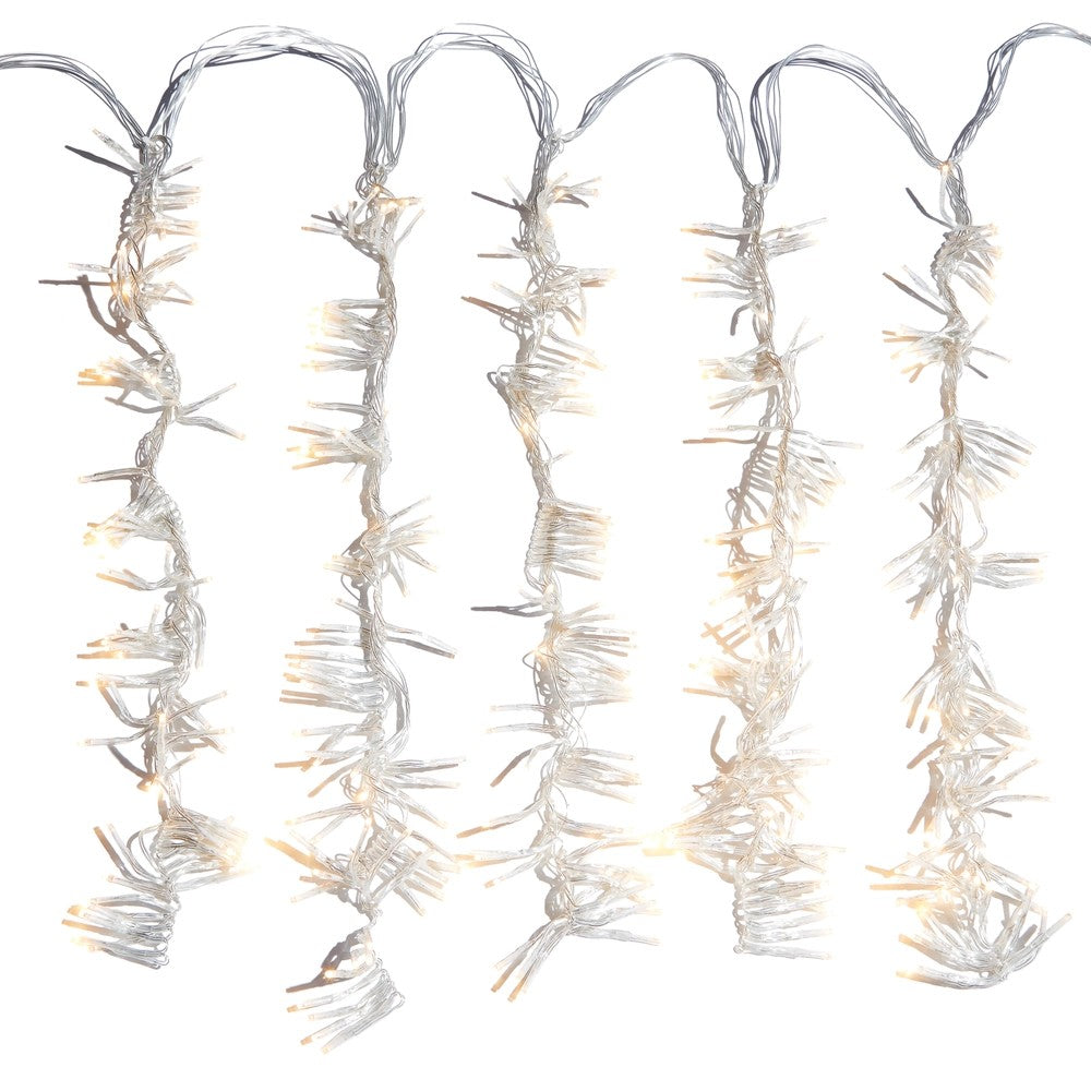 10' Clear Wire Flowing Cluster W/960 Warm White Lights w/Remote