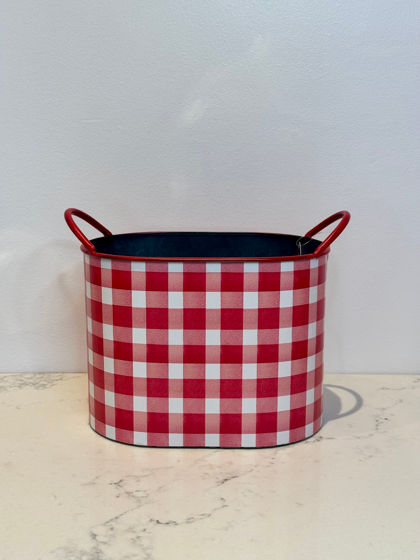 13.5" Red Gingham Buckets Small (SINGLE)