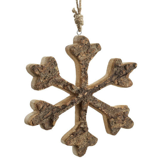 9" Snowflake Ornament Brown