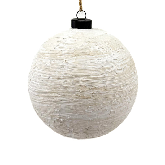 4.75" Plastic Ball Ornament White