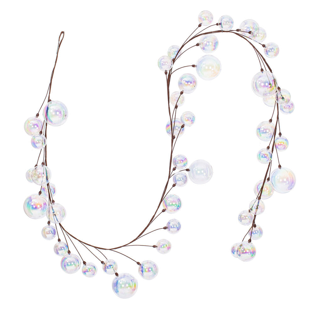 10' Clear Iridescent Branch Ball Garland