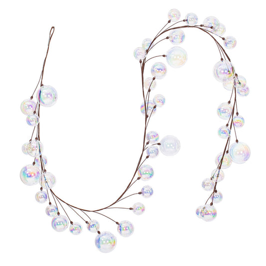 10' Clear Iridescent Branch Ball Garland